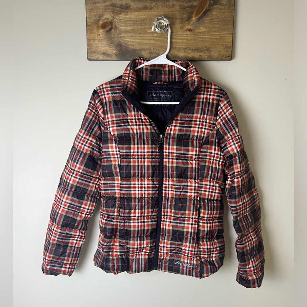 Eddie Bauer plaid down/waterfowl jacket size small